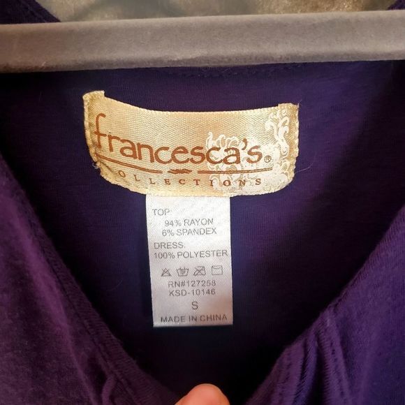 Francesca's Collections Purple Silver Ruffle Accent Dress - Picture 3 of 8